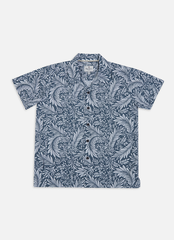 Boys Grey Resort Collar Short Sleeve Shirt