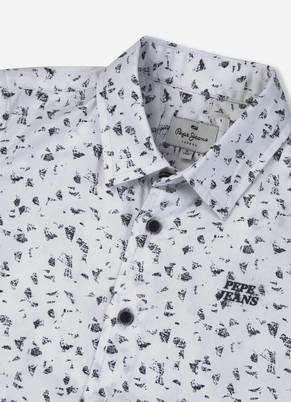Boys White All Over Abstract Print Short Sleeve Shirt, , large image number 2