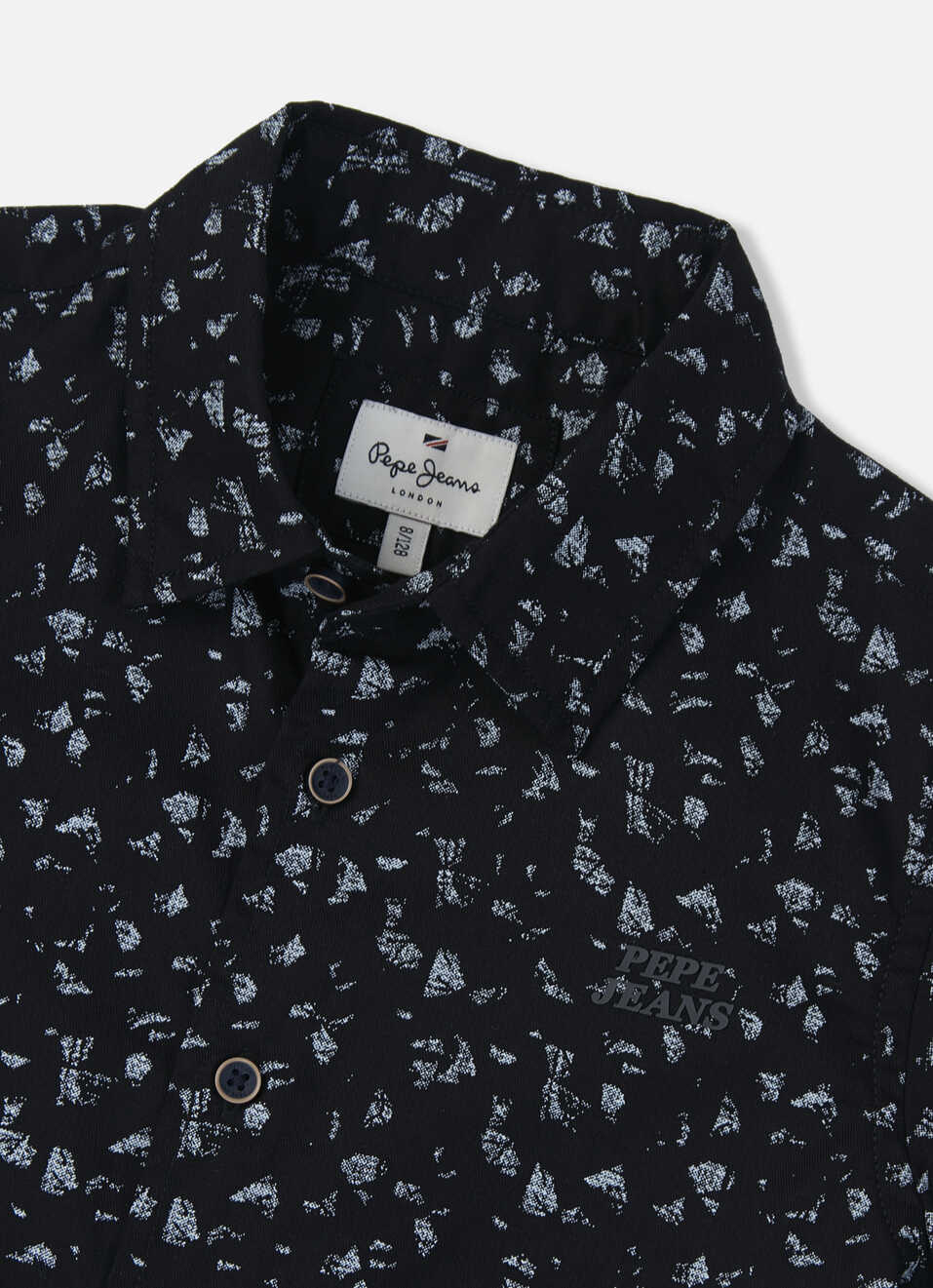Boys Black All Over Abstract Print Short Sleeve Shirt, , large image number 2