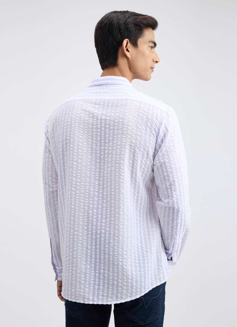 Men Purple Check Full Sleeve Shirt, , large image number 2