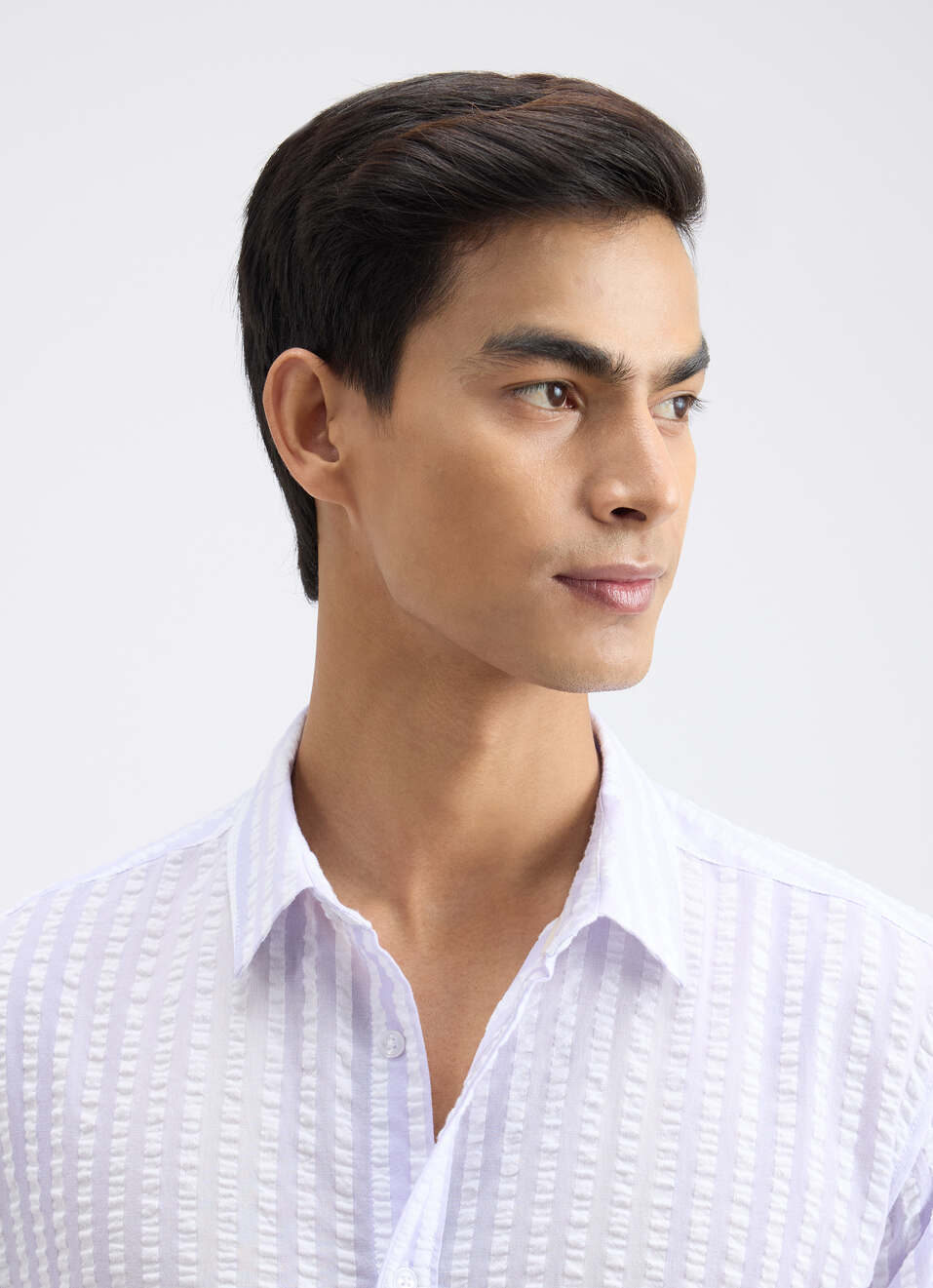 Men Purple Check Full Sleeve Shirt, , large image number 4