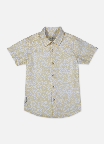Boys Yellow All Over Print Short Sleeve Shirt