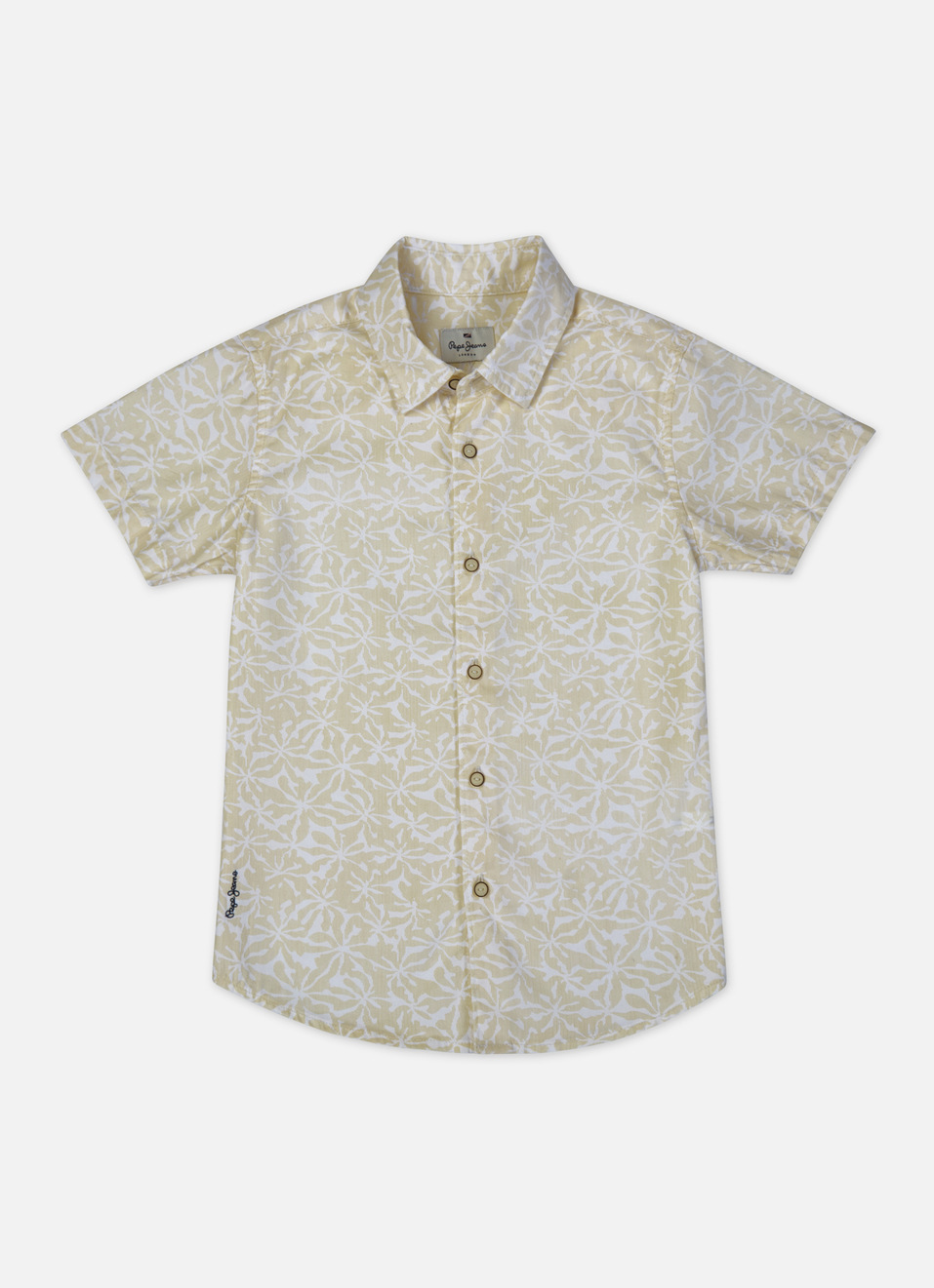 Boys Yellow All Over Print Short Sleeve Shirt, , large image number 0