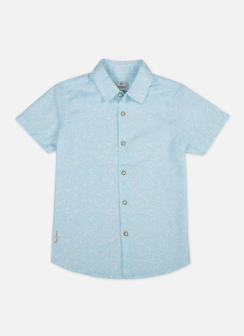 Boys Blue All Over Print Short Sleeve Shirt