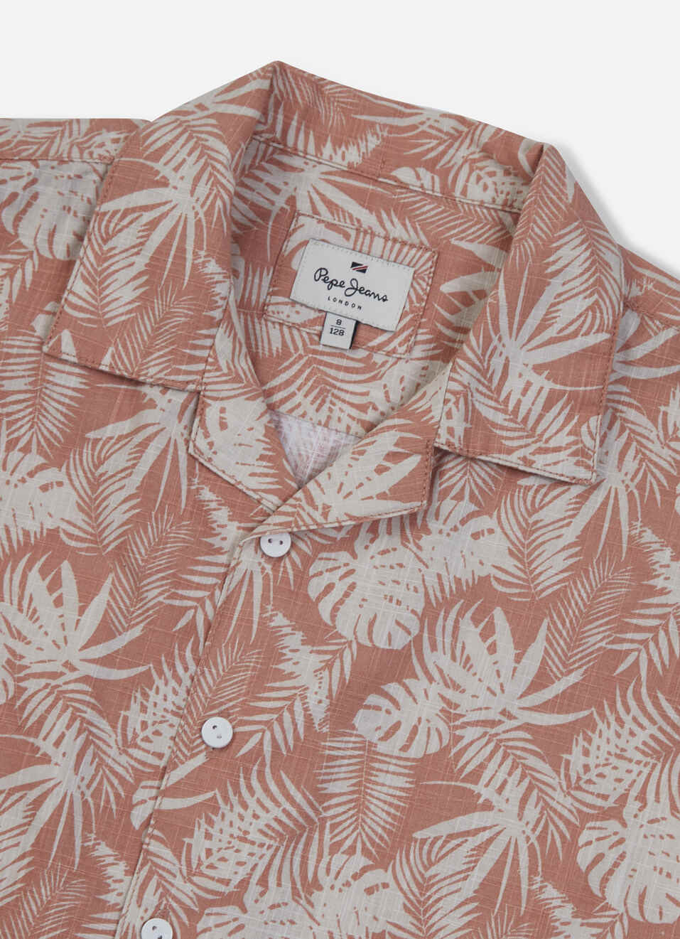 Boys Peach Resort Collar Short Sleeve Shirt, , large image number 2