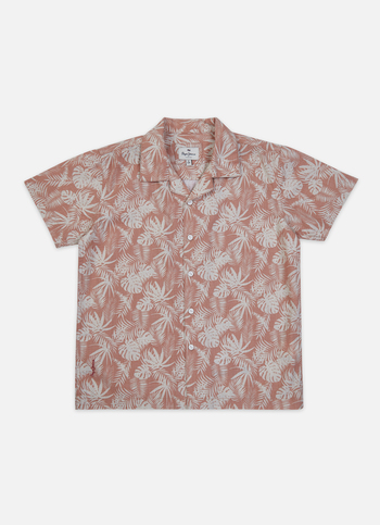 Boys Peach Resort Collar Short Sleeve Shirt