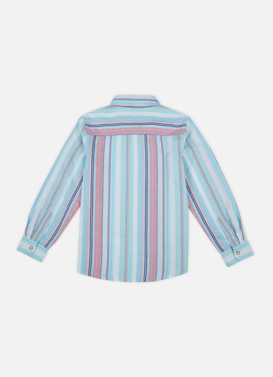 Boys White Vertical Stripe Full Sleeve Shirt, , large image number 1