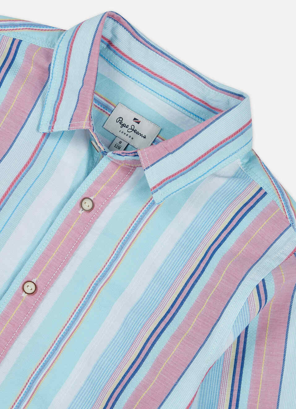 Boys White Vertical Stripe Full Sleeve Shirt, , large image number 2