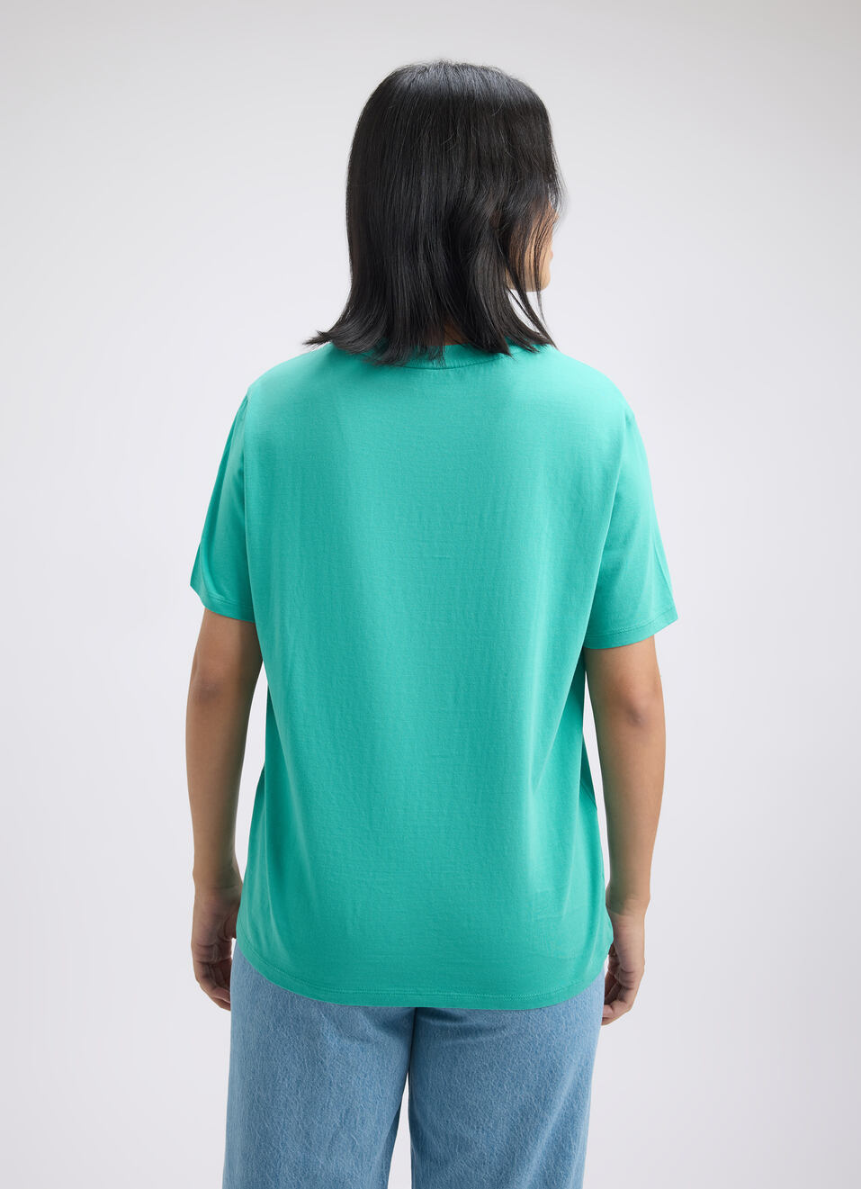 Women Green Crochet Short Sleeve T-shirt, , large image number 2