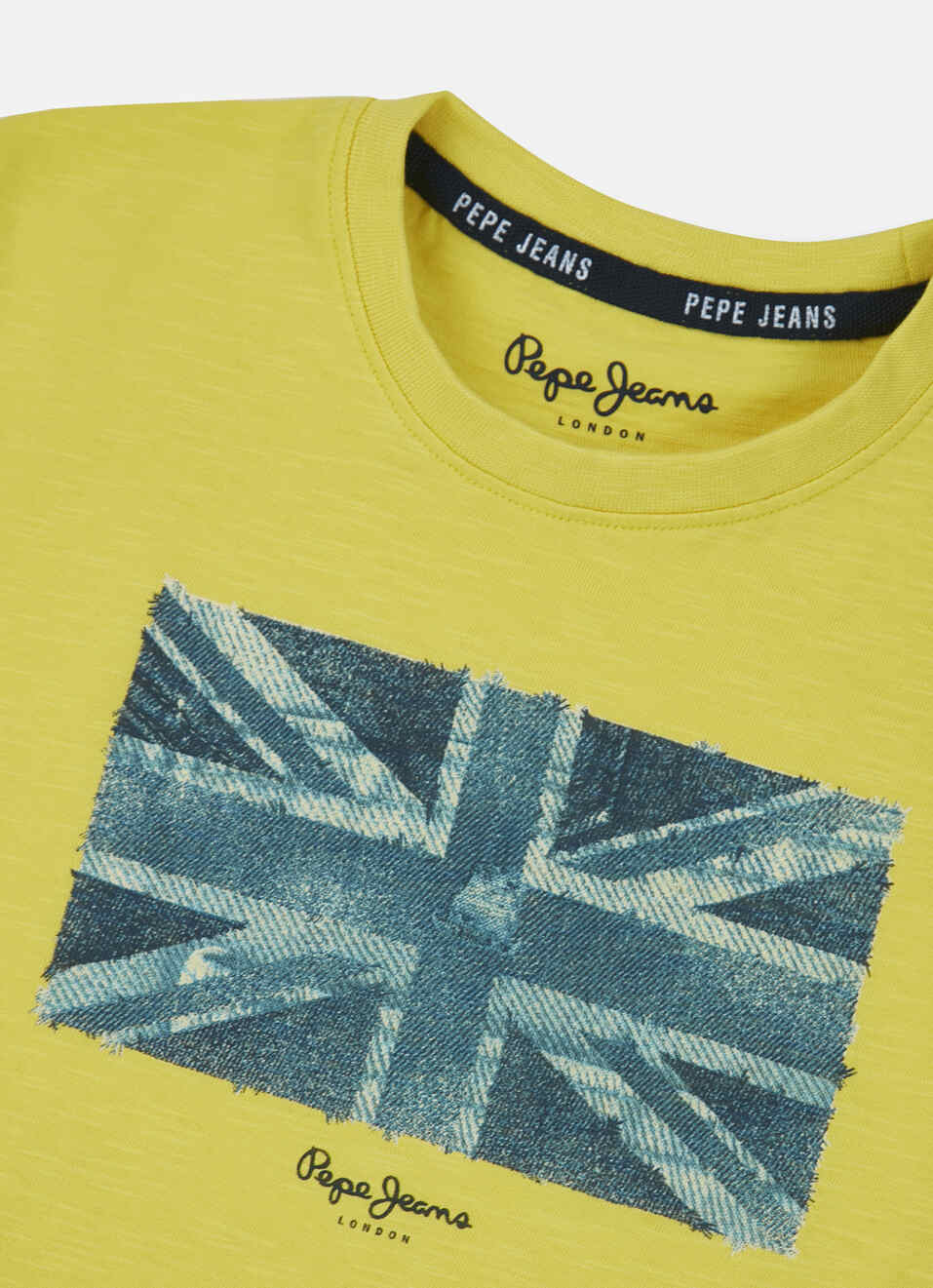 Boys Yellow Union Jack Print Short Sleeve T-shirt, , large image number 2