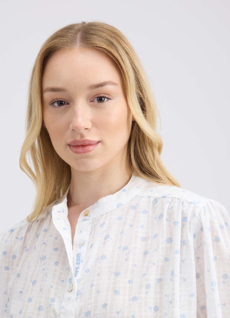 Women Blue Floral Print Full Sleeve Shirt, , large image number 4