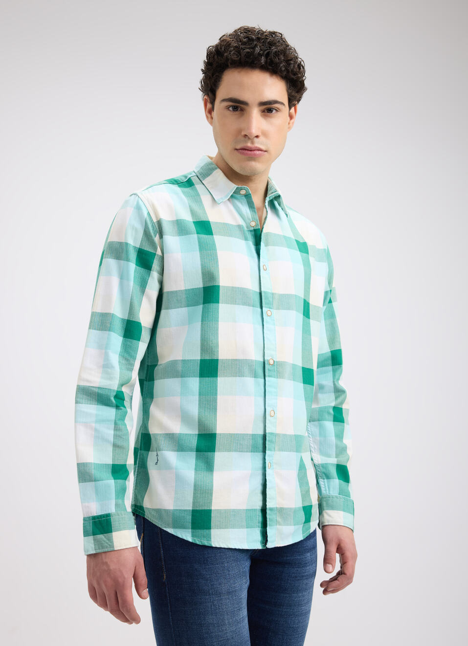 Men Blue Check Full Sleeve Shirt, , large image number 3