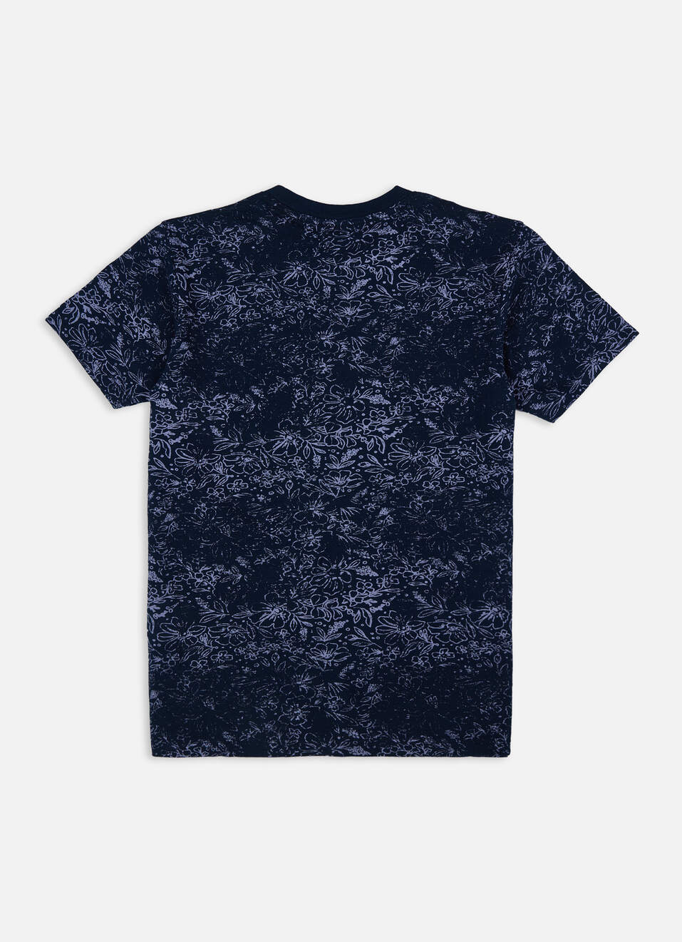 Boys Navy All Over Floral Short Sleeve T-shirt, , large image number 1