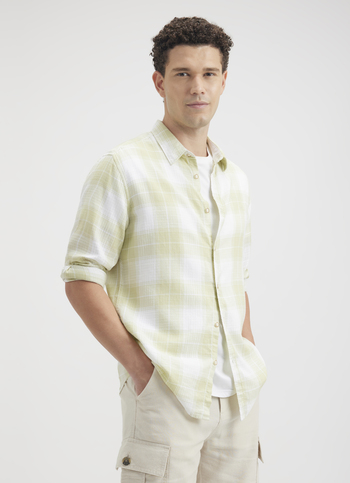 Men Green Check Full Sleeve Shirt