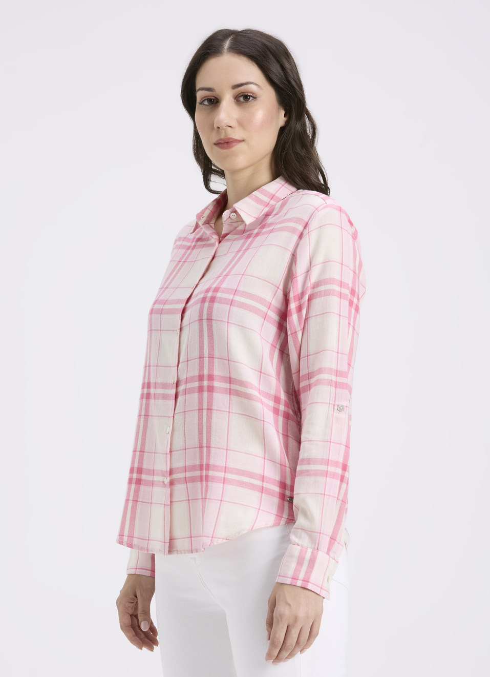 Women Fuchsia Check Full Sleeve Shirt, , large image number 3