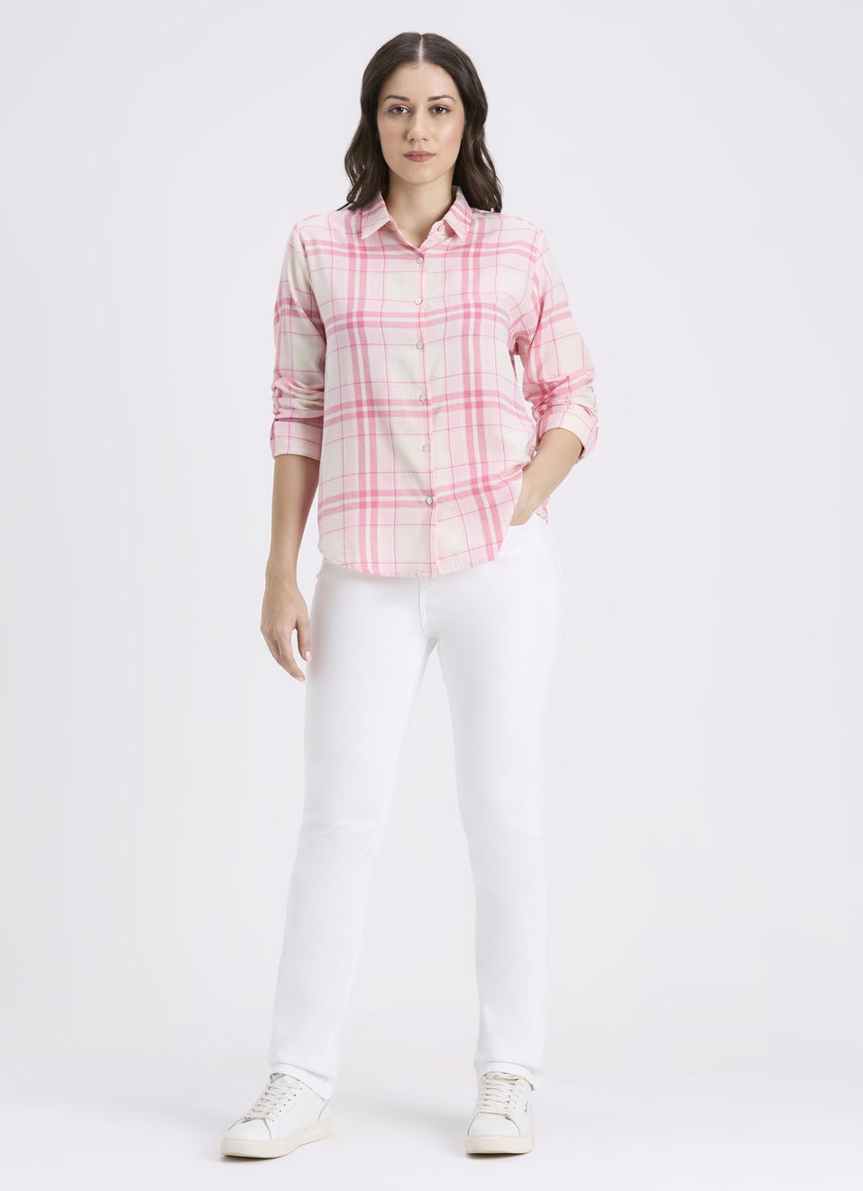 Women Fuchsia Check Full Sleeve Shirt, , large image number 5