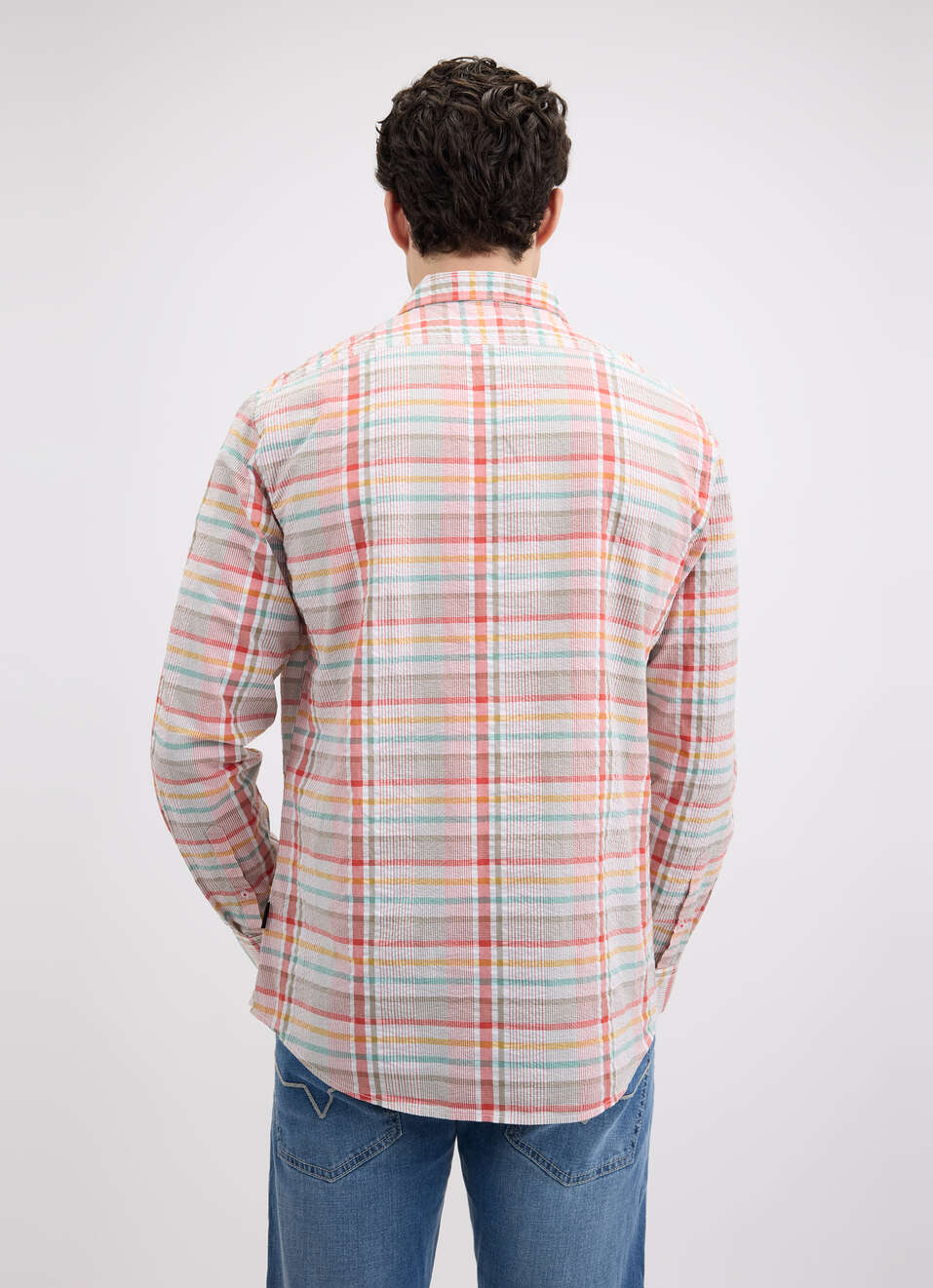 Men Red Check Full Sleeve Shirt, , large image number 2