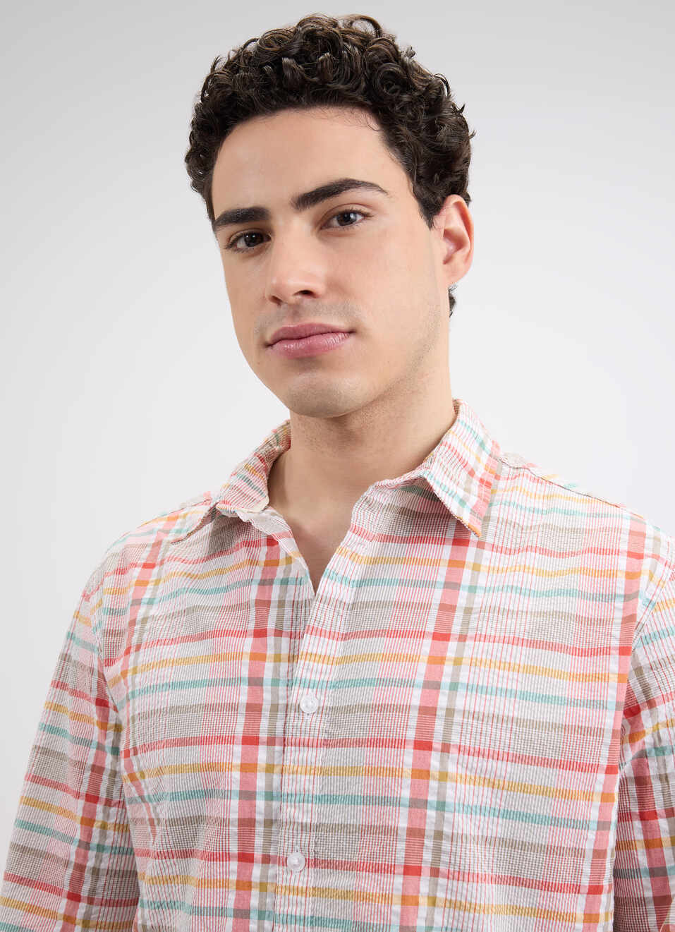 Men Red Check Full Sleeve Shirt, , large image number 4