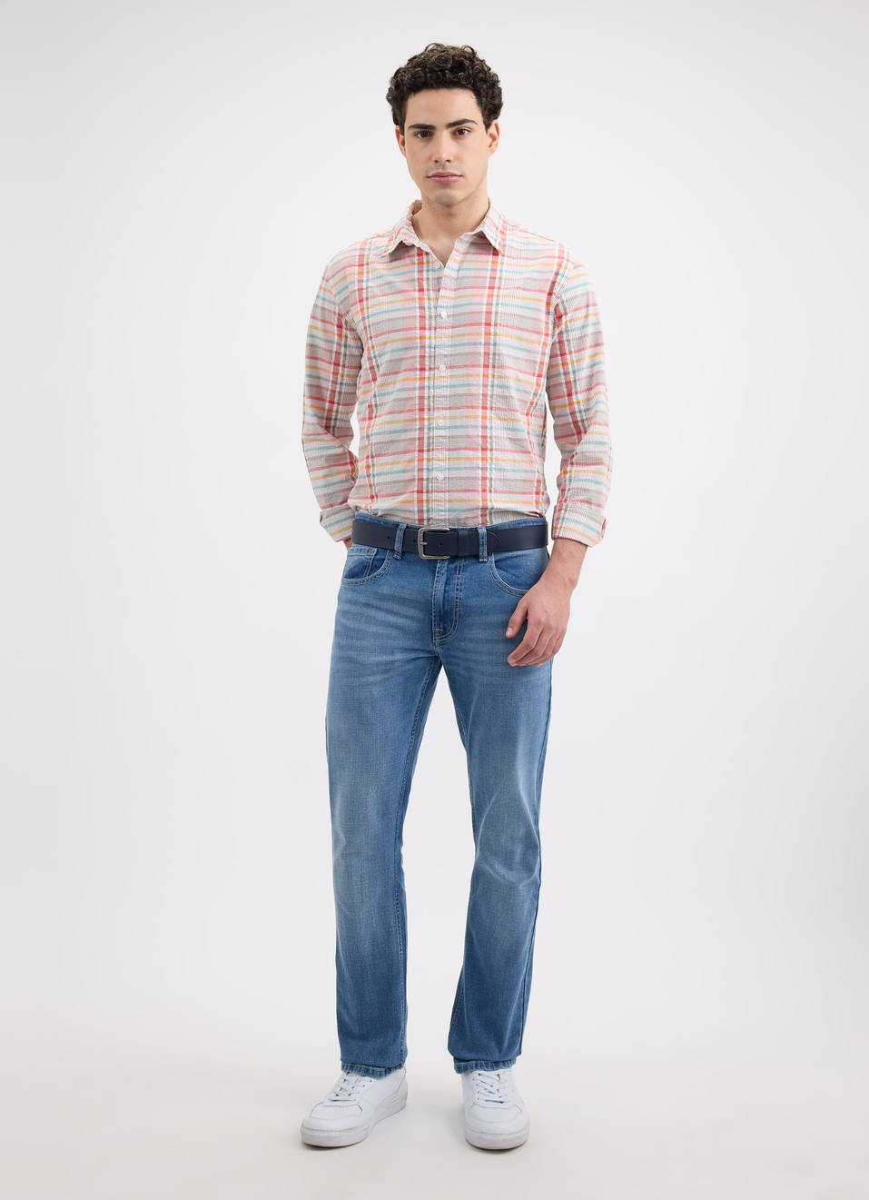 Men Red Check Full Sleeve Shirt, , large image number 5