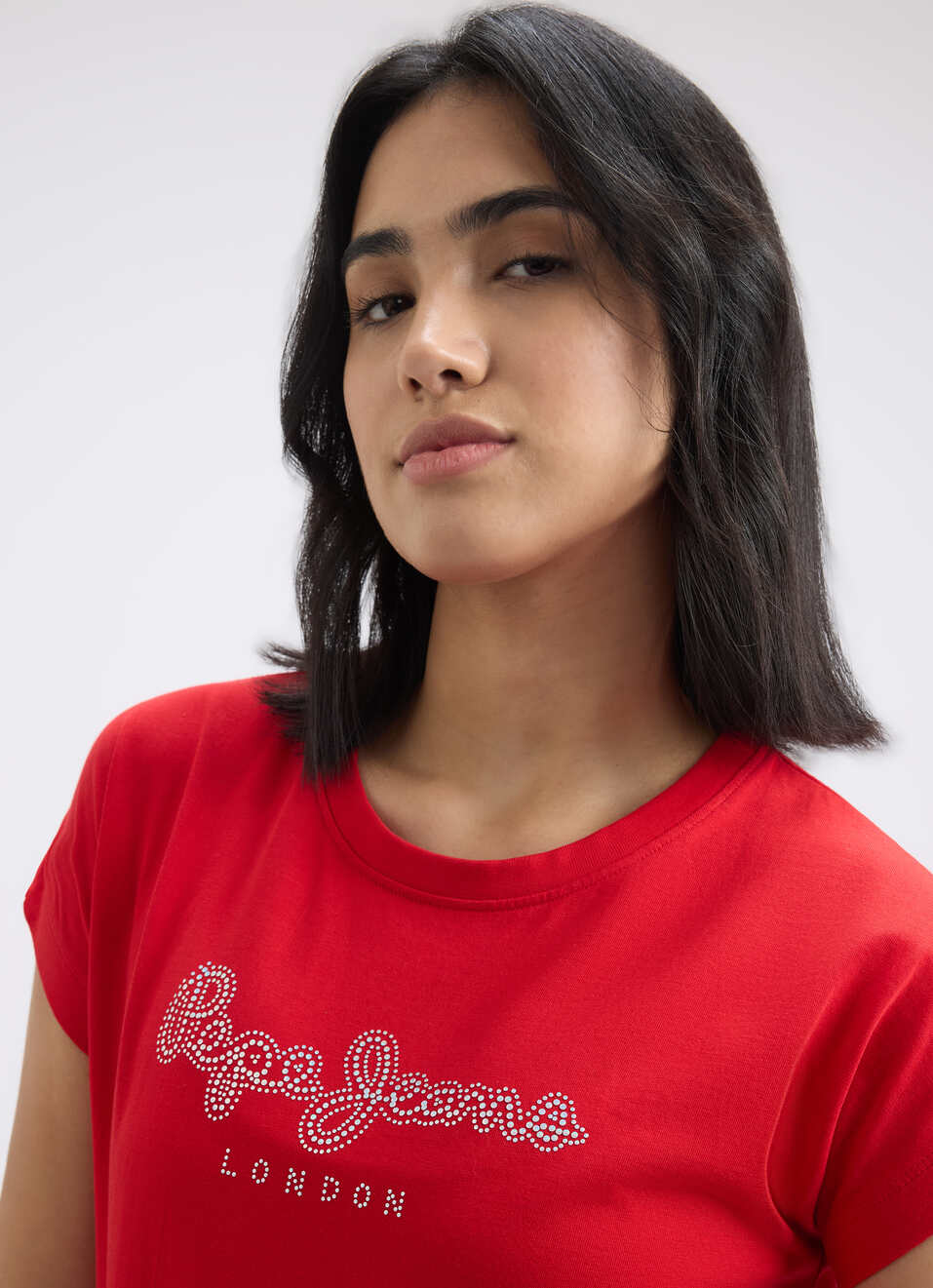 Women Red Embellished Short Sleeve T-shirt, , large image number 4