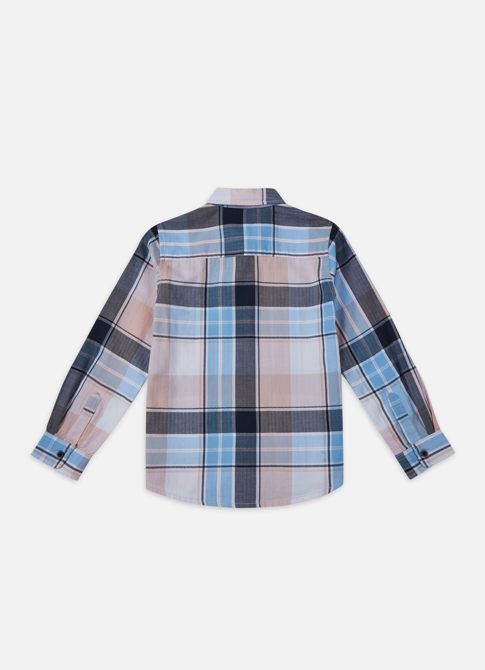 Boys Peach Check Full Sleeve Shirt, , large image number 1