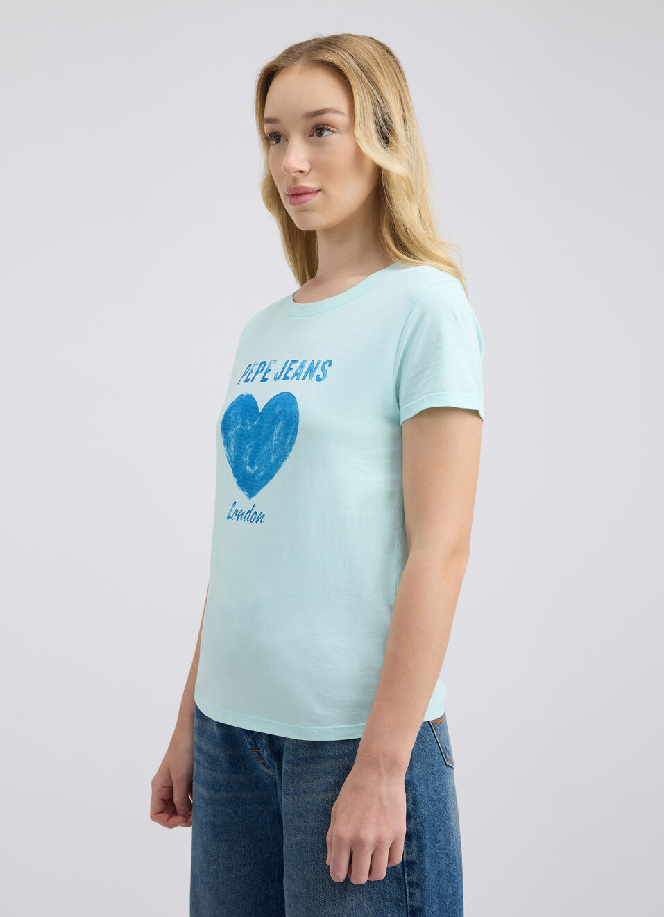 Women Blue Graphic Print Short Sleeve T-shirt, , large image number 3