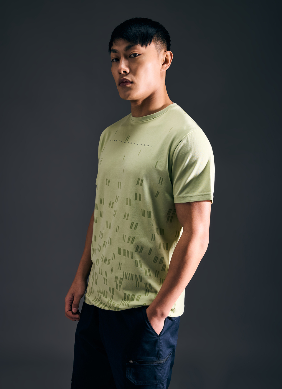 Men Green Abstract Print Short Sleeve Stretch T-shirt, , large image number 3