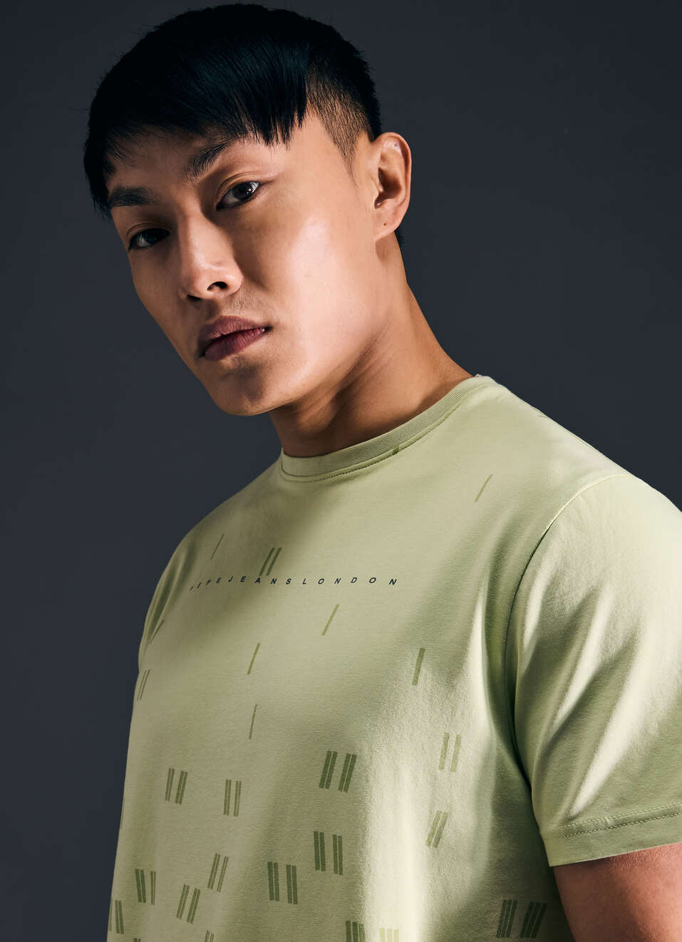 Men Green Abstract Print Short Sleeve Stretch T-shirt, , large image number 4