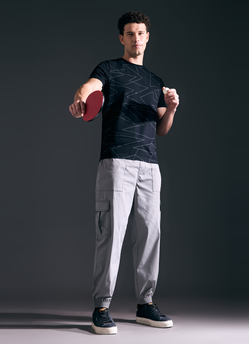 Men Black Abstract Print Short Sleeve Stretch T-shirt, , large image number 5