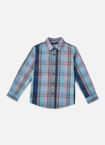 Boys Blue Check Full Sleeve Shirt