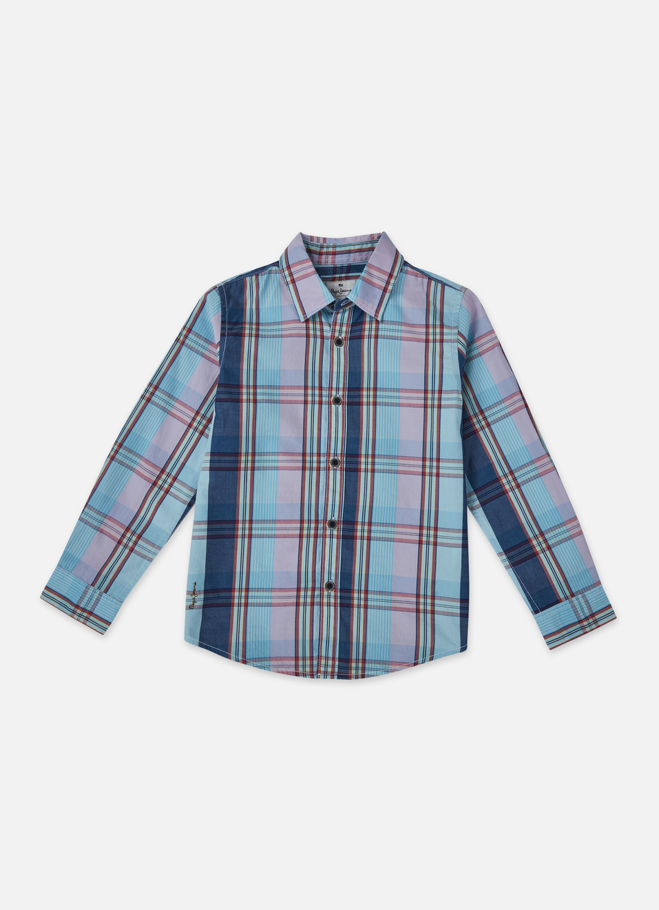 Boys Blue Check Full Sleeve Shirt, , large image number 0