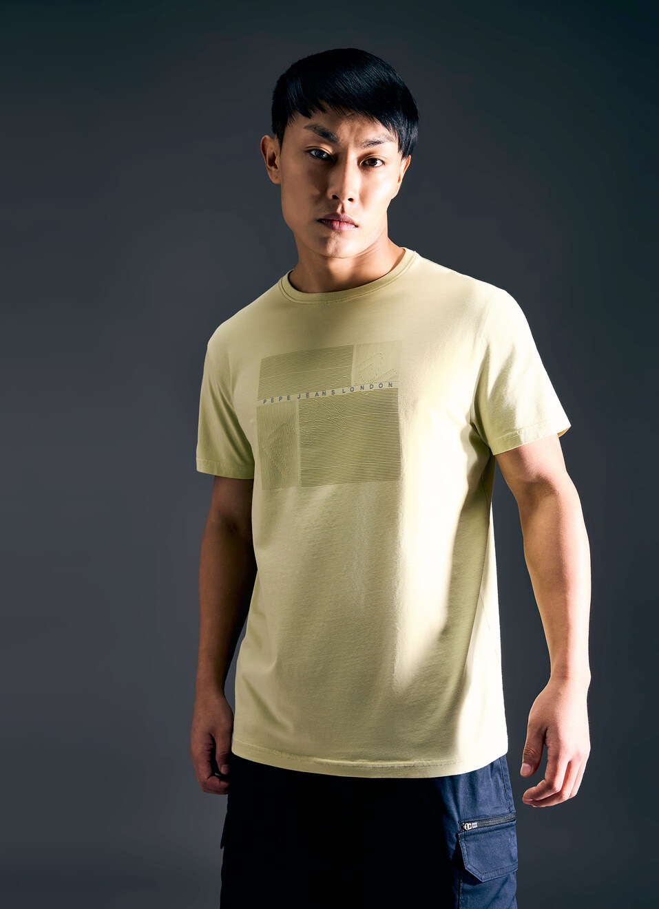 Men Green Abstract Print Short Sleeve Stretch T-shirt, , large image number 1