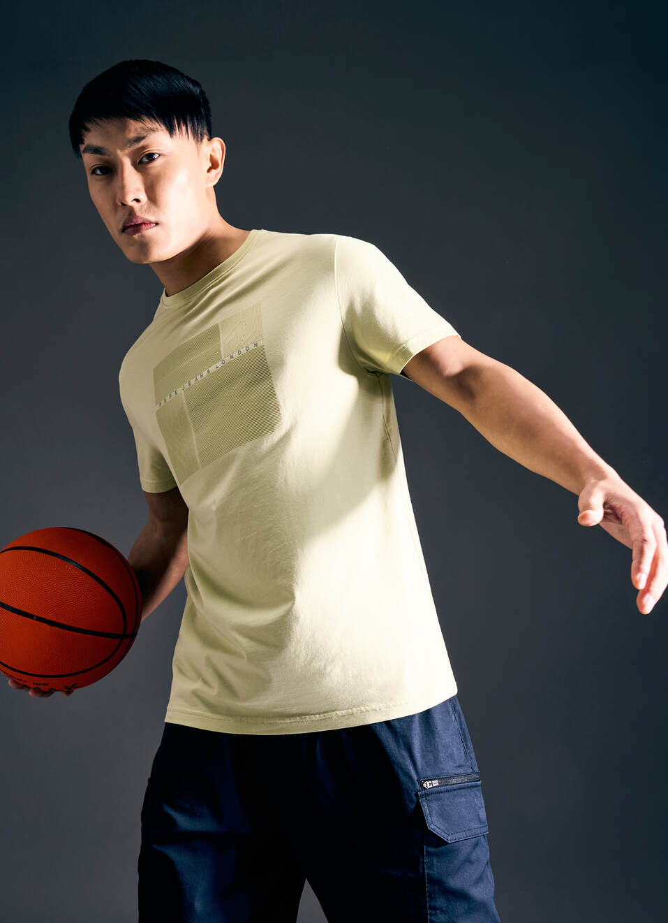 Men Green Abstract Print Short Sleeve Stretch T-shirt, , large image number 0