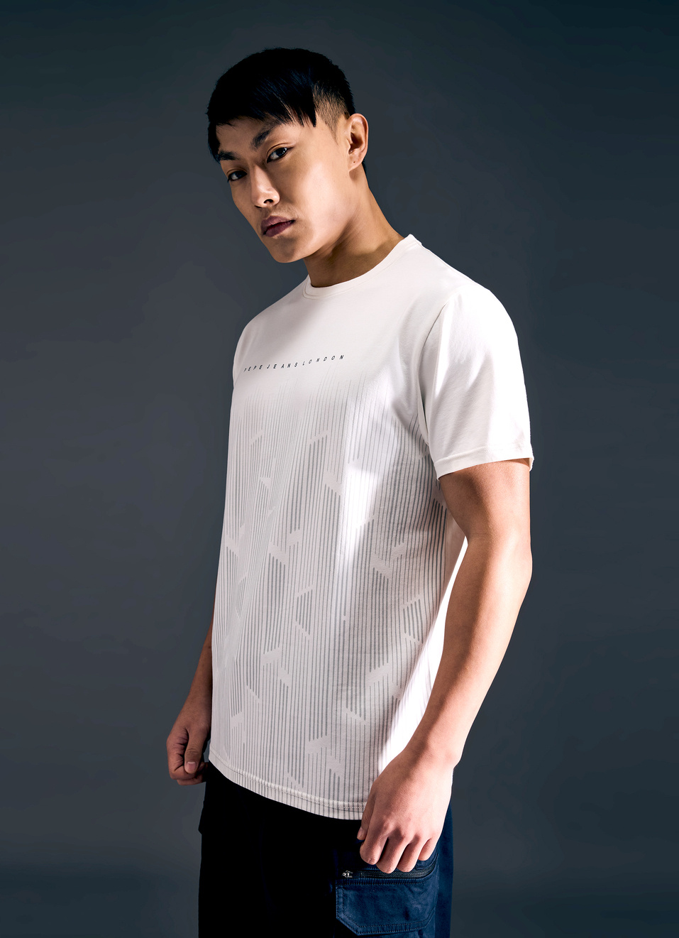 Men Ecru Geometric Print Short Sleeve T-shirt, , large image number 3