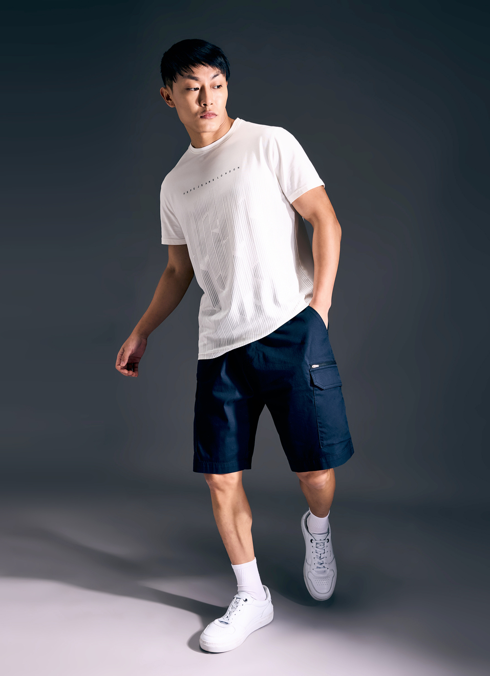 Men Ecru Geometric Print Short Sleeve T-shirt, , large image number 5