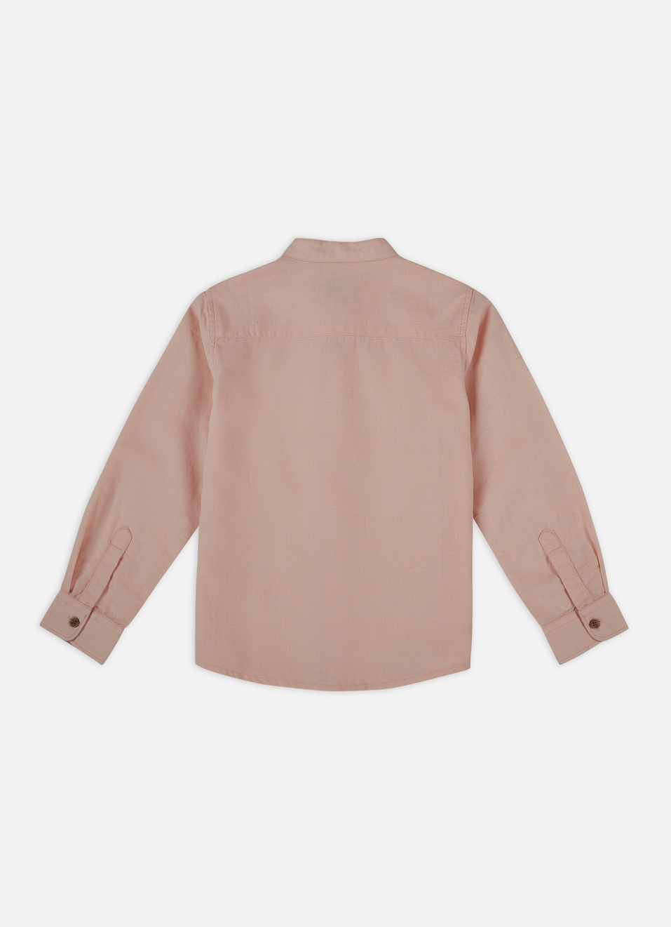 Boys Peach Mandarin Collar Kurta Placket Shirt, , large image number 1