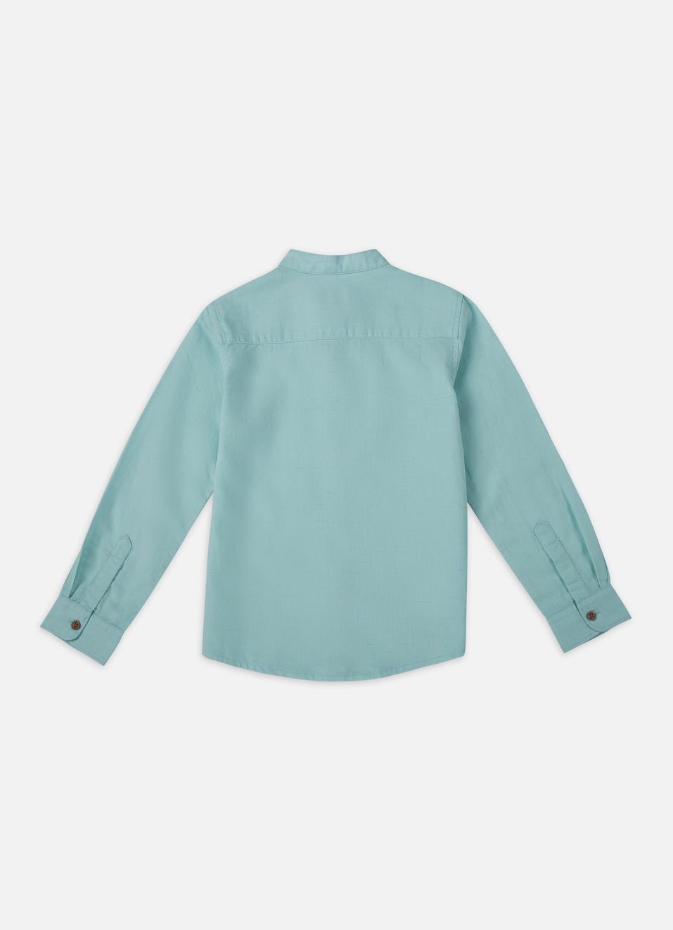 Boys Blue Mandarin Collar Kurta Placket Shirt, , large image number 1