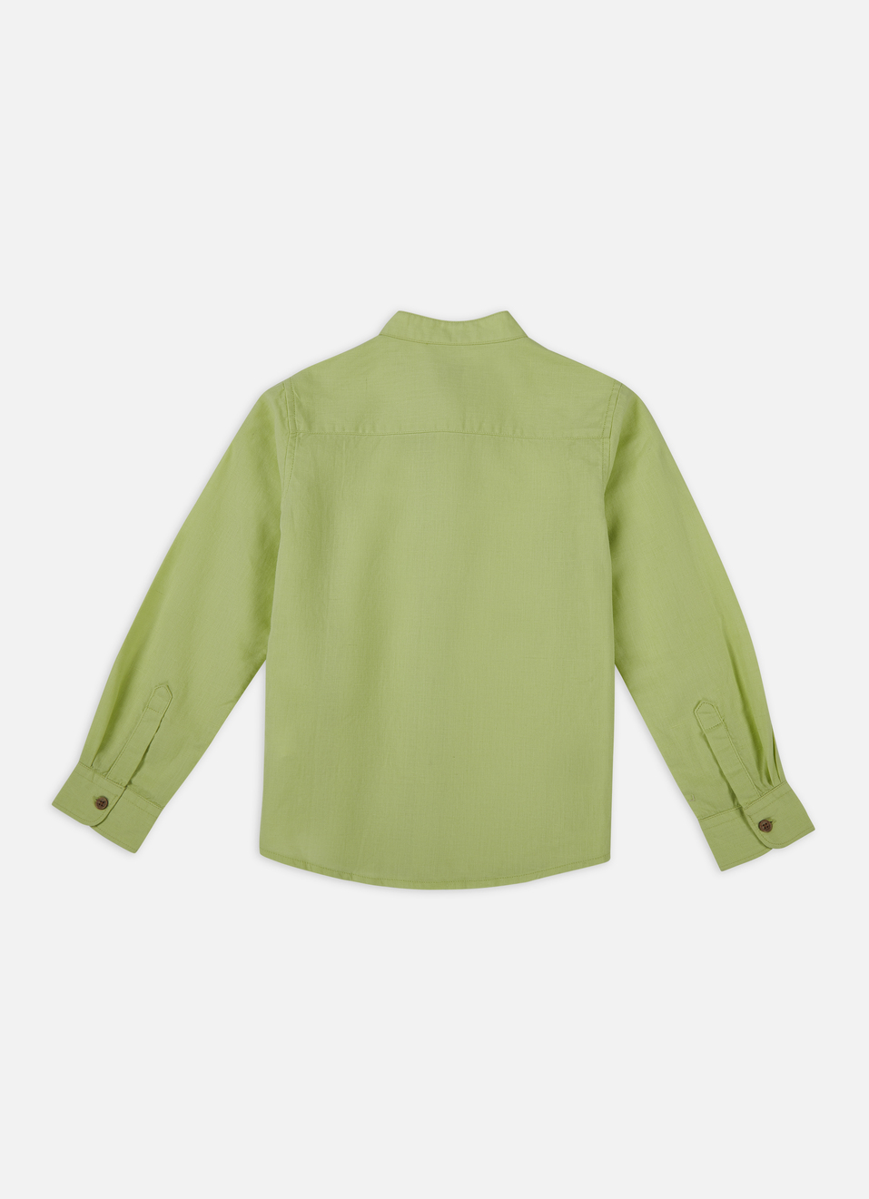 Boys Green Mandarin Collar Kurta Placket Shirt, , large image number 1