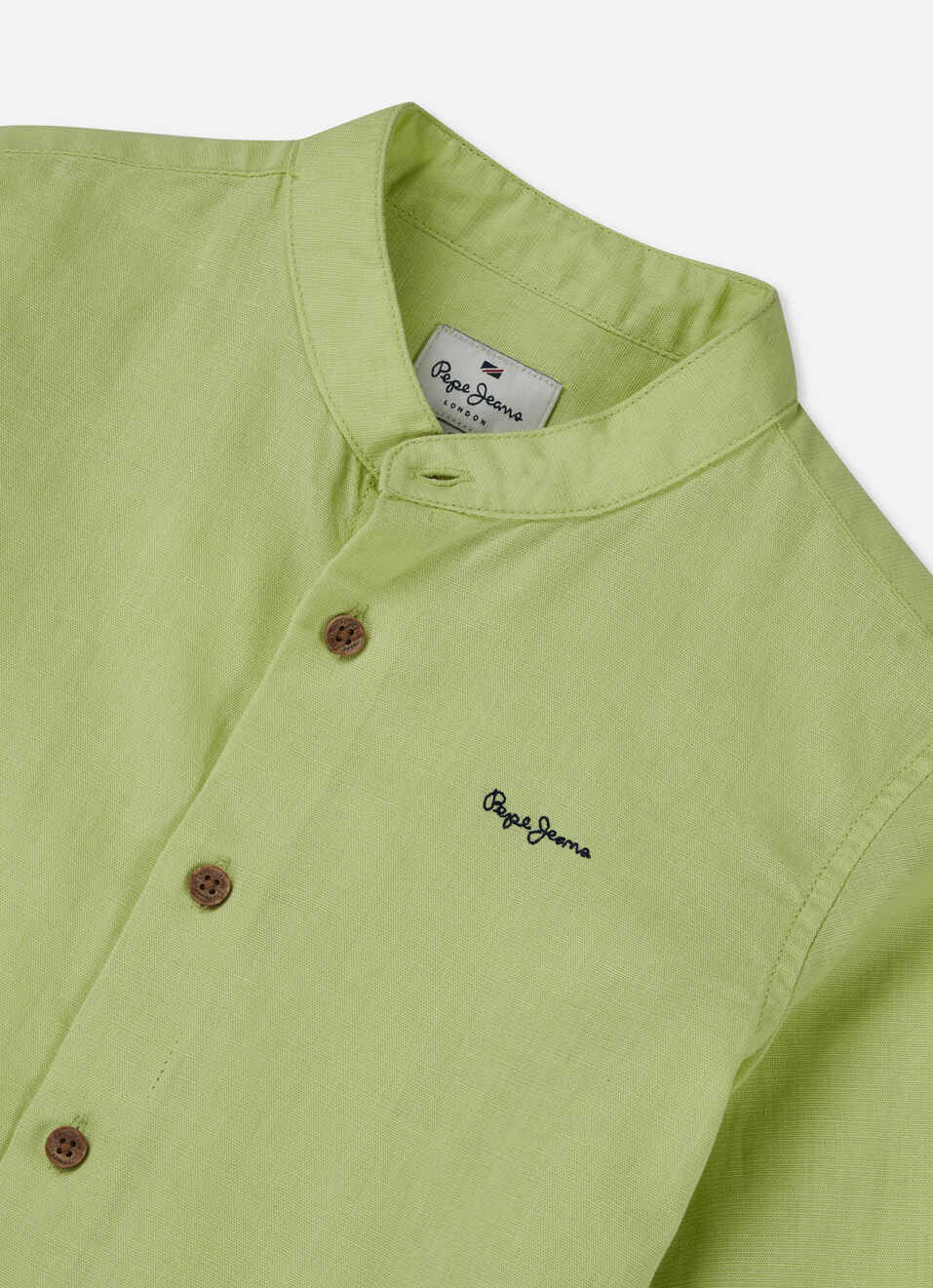 Boys Green Mandarin Collar Kurta Placket Shirt, , large image number 2
