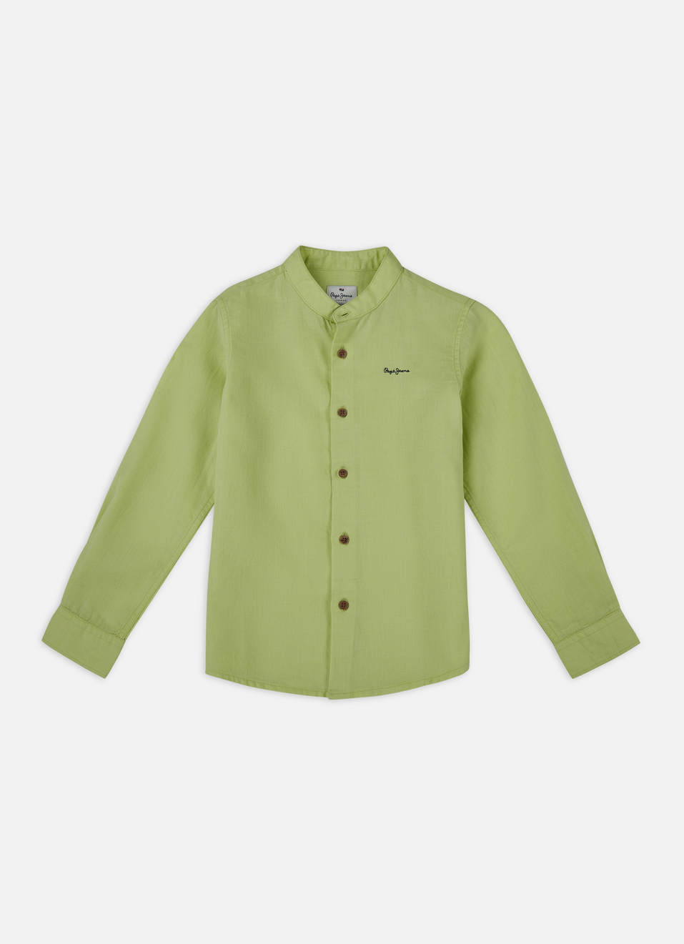 Boys Green Mandarin Collar Kurta Placket Shirt, , large image number 0