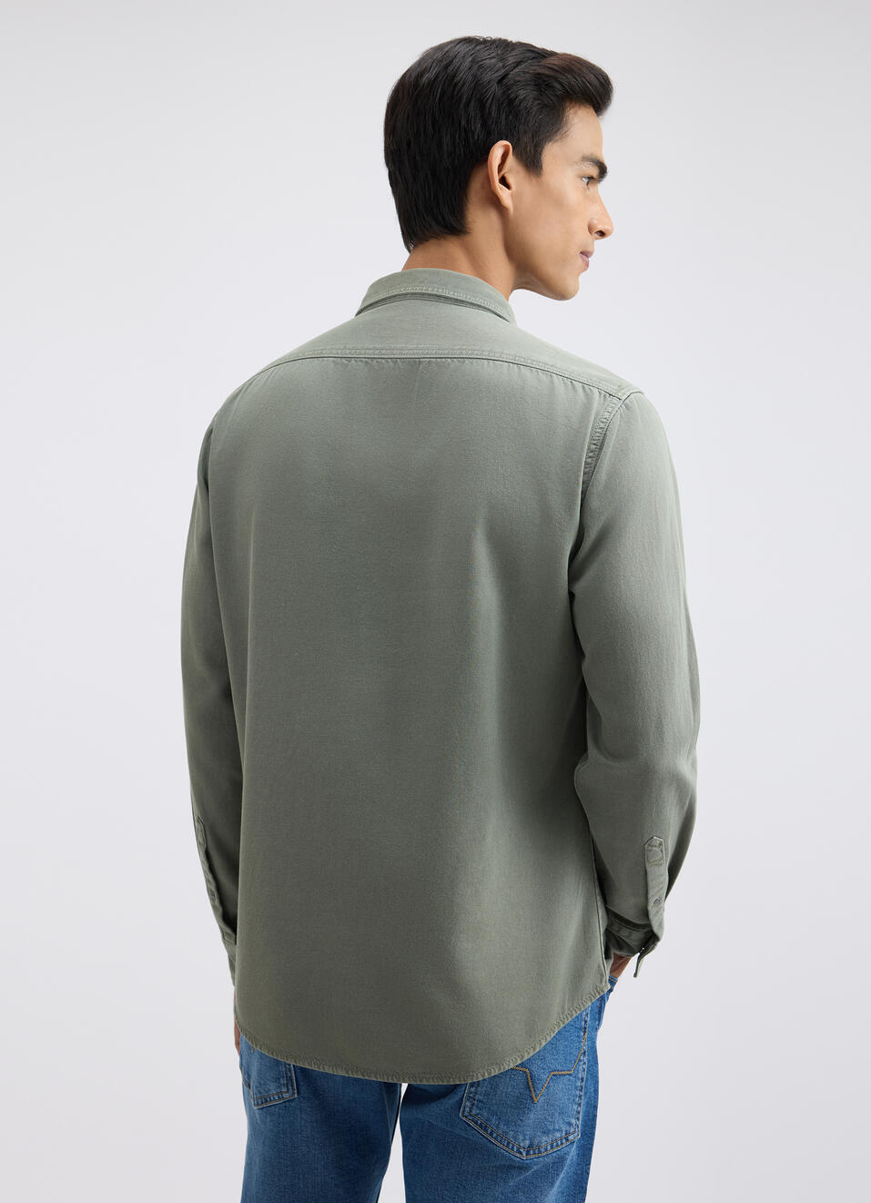 Men Green Over Dyed Full Sleeve Shirt, , large image number 2