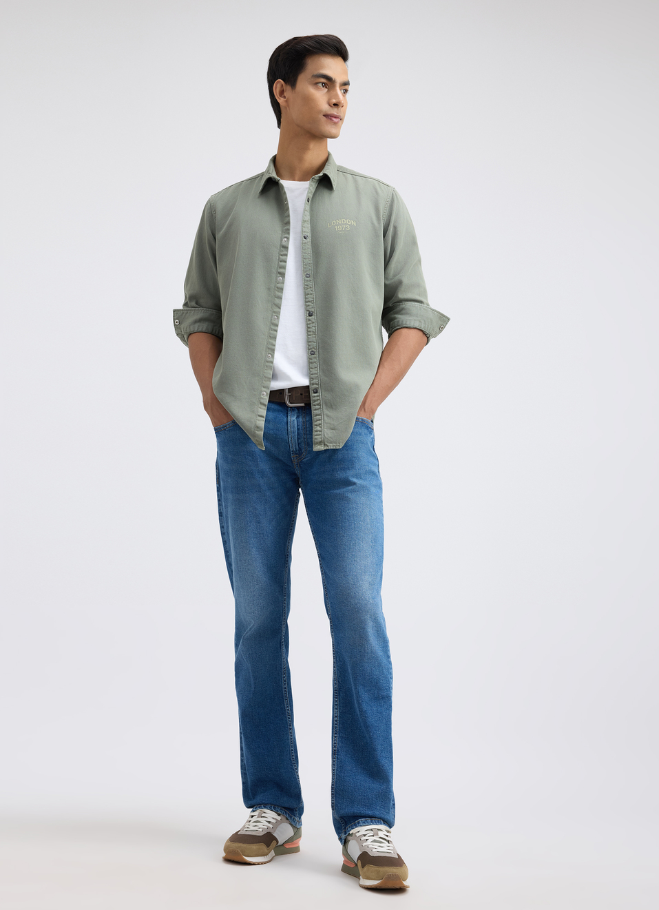 Men Green Over Dyed Full Sleeve Shirt, , large image number 5