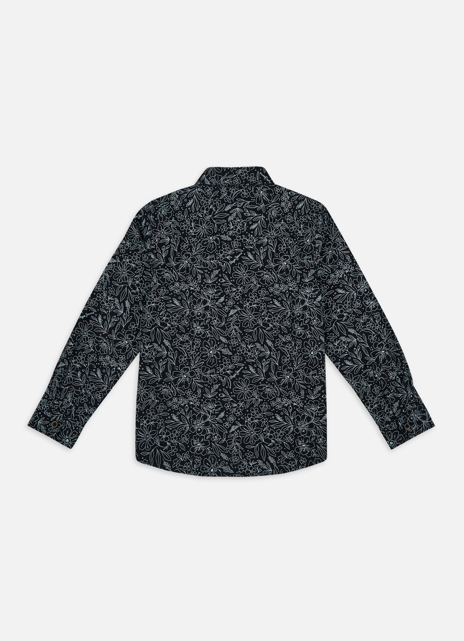 Boys Black Floral Full Sleeve Shirt, , large image number 1