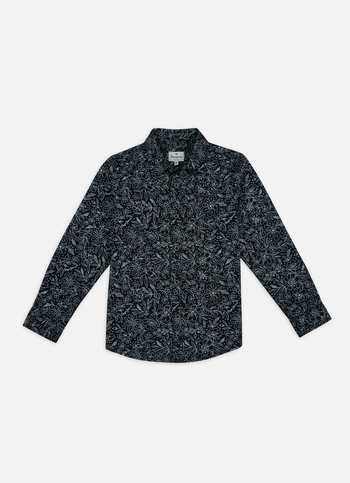 Boys Black Floral Full Sleeve Shirt