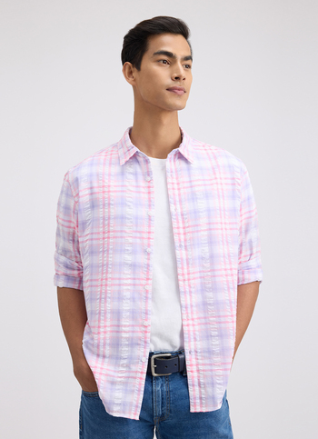 Men Purple Minimal Full Sleeve Shirt