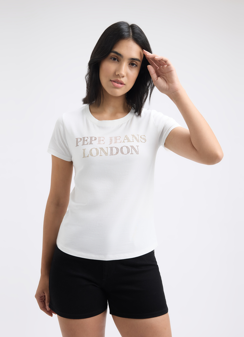 Women Ecru Embellished Short Sleeve T-shirt, , large image number 1