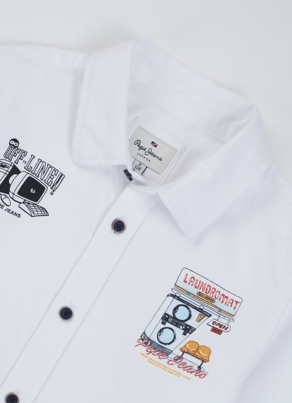 Boys White Quirky Print Full Sleeve Shirt, , large image number 2