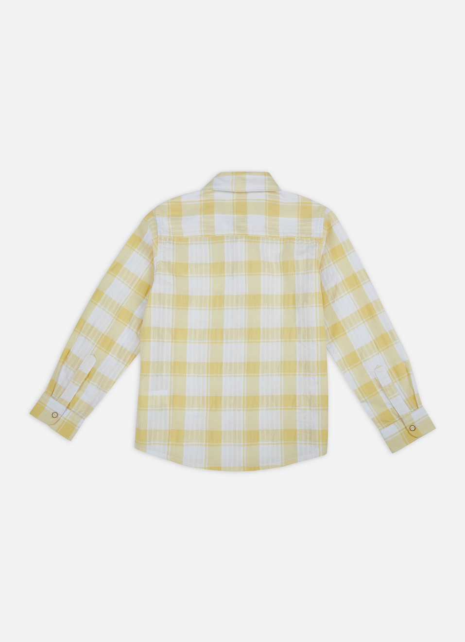 Boys Yellow Check Full Sleeve Shirt, , large image number 1