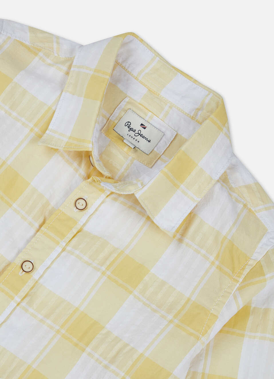 Boys Yellow Check Full Sleeve Shirt, , large image number 2