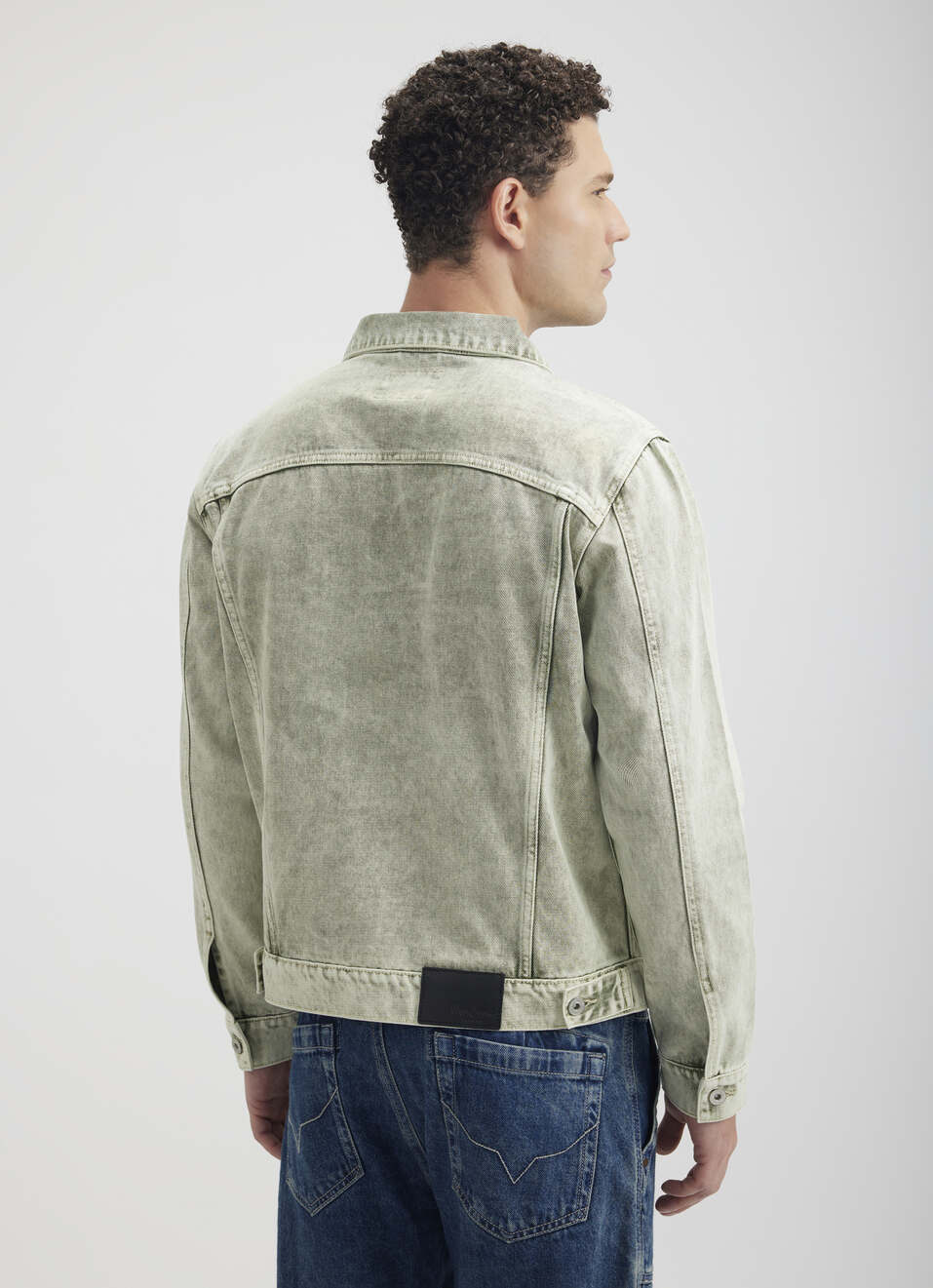 Men Green Full Sleeve Trucker Jacket, , large image number 2